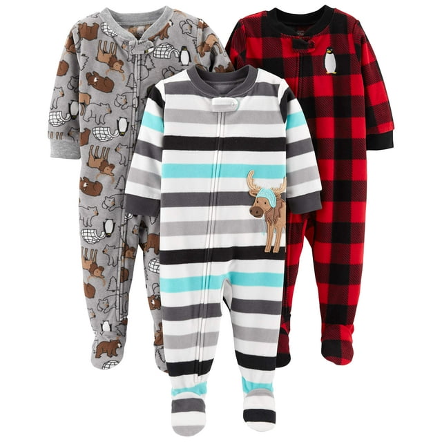 Pijamas Simple Joys de Carter's Baby Boys, paquete de 3, 18 meses