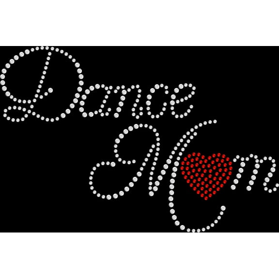 Rhinestone Bling Sparkle Iron On Transfer DIY Dance Mom Heart Love