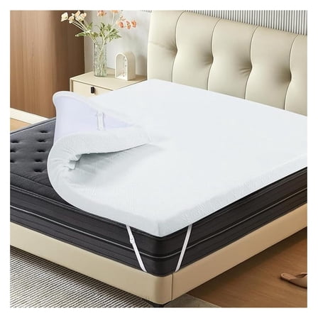 Memory Foam Mattress Topper, 2 Inch King Size with Washable Cover