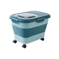 thumbnail image 1 of Dog Cat Food Storage Container Collapsible Dog Food Container with Transparent Sliding Lid Moistureproof Airtight Tank Rice Case for Snacks Light Green, 1 of 8
