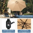 thumbnail image 6 of ZUNMOS 9FT Outdoor Patio Umbrella with Push Button Tilt and Crank Handle, Market Umbrella with 8 Sturdy Umbrella Ribs, UV Protection, Waterproof, Khaki, 6 of 9