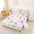 thumbnail image 2 of Erosebridal Colorful Cute Dinosaur Queen Sheet Sets For Girl Kids,Multicolor Clouds Print Bed Set 4-Piece, 2 of 6