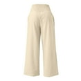 thumbnail image 5 of Seductiva Women's Lounge Pants Linen Pants Women Summer Wide Leg Pants Drawstring Elastic Waist Pants High Waisted Pants Casual Beach Trousers Loose Casual Pants, 5 of 5