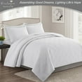 thumbnail image 3 of Exclusivo Mezcla White Twin Quilt Set, Square Pattern Ultrasonic Lightweight Bedspreads, Soft Coverlets Bedding Set with Pillow Sham, 3 of 7