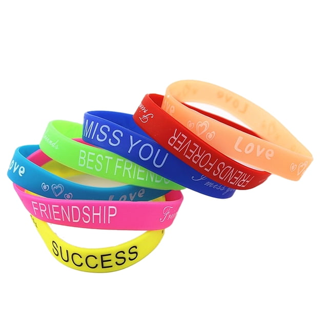 Paquete de 10 pulseras de silicona Minnieouse multicolor decoración de fitness