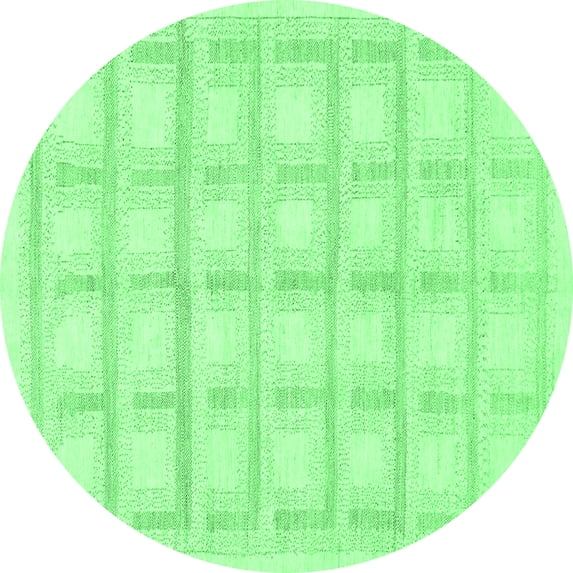 Ahgly Company Indoor Round Solid Emerald Green Modern Area Rugs, 3' Round