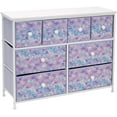 thumbnail image 5 of Sorbus Fabric Dresser for Kids Bedroom - Chest of 8 Drawers, Storage Tower, Clothing Organizer, for Closet, for Playroom, for Nursery, Steel Frame, Fabric Bins - Knob Handle (Tie-dye Purple), 5 of 7