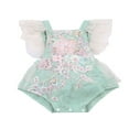 thumbnail image 1 of Bébés Filles Romper Bleu Clair Col Carré Sans Manches une Pièce, 1 of 6