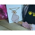 thumbnail image 6 of Natural Crystal Raw Wire Wrapped Gold Necklace Rose Quartz, Love stone, 6 of 11