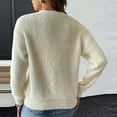 thumbnail image 7 of Women's Strawberry Graphic Sweater Cardigans Cute Printed Button down Long Sleeve V Neck Cardigan Tops (XL, Beige), 7 of 7
