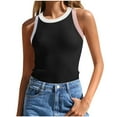 thumbnail image 2 of Xunlbb Summer Tops for Women Breathable Stretchy Camisole Sleeveless Strap Fit Lightweight Solid Tank Top Casual Vacation Holidays Outfits, 2 of 6
