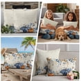 thumbnail image 5 of Thanksgiving Pumpkin Outdoor Waterproof Pillow Covers, Fall Blue White Orange Plants Decorative Square Throw Pillowcase Sofa Cushion Sham for Patio/Couch/Chair, 24"x24" 2 Pack, 5 of 8