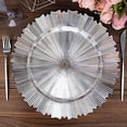 thumbnail image 6 of BalsaCircle 6 Metallic Silver 13" Acrylic Round Charger Plates Sunray Design Party Events, 6 of 8