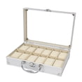 thumbnail image 2 of Estuche de exhibición para relojes, estuche de transporte, caja de lujo para relojes para hombres, para coleccionistas, esposos y padres. 12 ranuras, 2 of 8