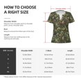 thumbnail image 4 of Goofa Green Skulls Pattern Womens Deep V Neck Low Cut Tops Casual Summer Short Sleeve Ribbed Knit T-Shirts-Small, 4 of 5