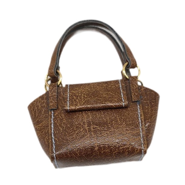 Bolso de mano para casa de muñecas a escala 1/6 o 1/12, modelo para mujer, bolso de mano, proyectos de bricolaje, diseño y construcción. marrón
