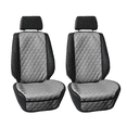 thumbnail image 1 of FH Group Universal Fit Faux Leather Seat Cushion Cover Pad Protectors Front - Gray 2Pc, 1 of 6