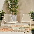 thumbnail image 2 of GDF Studio Douglas Outdoor Metal Mesh Accent Chairs, Set of 2, Matte White, 2 of 11