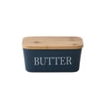 thumbnail image 2 of Butter Dish with Lid,Butter Keeper with Thick Wood Lid,Large Ceramic Butter Container, Kitchen Decor and Accessories for Kitchen Gifts, 2 of 6
