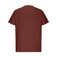 thumbnail image 6 of WREESH Men's Summer Solid V-Neck Henley Shirts Fashion Casual Zipper Short Sleeve Top Workout Tops Wine, 6 of 6