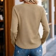 thumbnail image 4 of Kcavykas Womens Tops Waffle Knit Women's Blouses Crew Neck Raglan Long Sleeve Loose Casual Top for Daily, 4 of 8