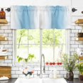 thumbnail image 3 of Sky Blue White Gradient Valances for Windows Simple Pattern Rod Pocket Curtain Valance Window Treatment Short Curtains for Kitchen Living Room, 58"x16", 3 of 5
