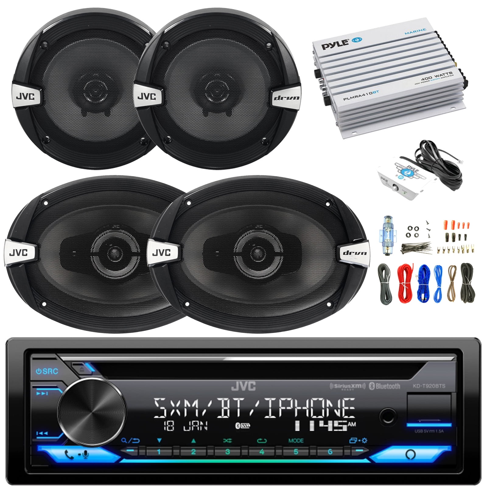 JVC KDT920BTS Single DIN Stereo USB AUX CD Player Bluetooth Car Audio