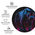 thumbnail image 3 of Zufioo Futuristic Purple Panther Print Leather Coaster Set, Decorative PVC Coasters 4-pack - Scald and Stain-resistant, Suitable for Home, Cafes, Restaurants-Round Shape, 3 of 6