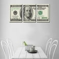 thumbnail image 2 of 3Pcs/lot Canvas Wall Art Decor,100 Bill Dollar ​Cash Pattern Wall Decor,Creative 100 Bill Dollar Canvas Hanging Ornament for Room Home Office Wall Decoration, 2 of 6