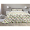 thumbnail image 1 of Easter Comforter & Sham Bedding Set, Patchwork Style Graphic Scrapbook Pattern with Daisy Sewing Buttons and Egg, 3 pcs Duvet Set Microfiber Filling Quilt, 5 Sizes, Multicolor, by Ambesonne, 1 of 4