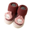 thumbnail image 2 of XIMIN Baby Toddler Sock Shoes Rubber Sole Non Slip First Walking Fleece Lining Soft Slipper Indoor/Outdoor Floor Slipper Cartoon Animal Shoes, 2 of 4