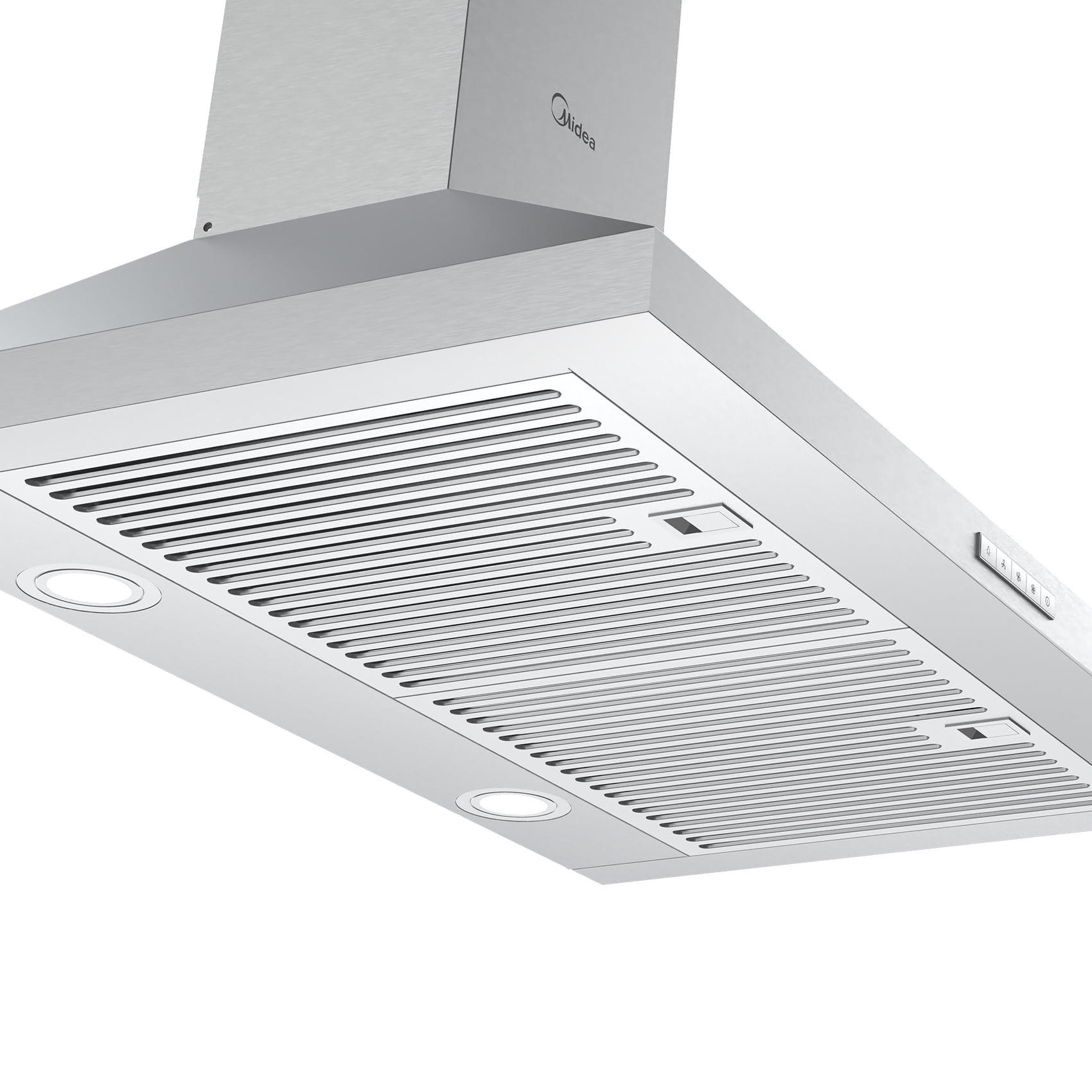Midea 30-inch Ducted Pyramid Range Hood: 450 CFM, Stainless Steel, 3-Speed Fan, Wall Mount, MVP30W6AST, New