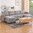 thumbnail image 2 of Miekor Furniture Convertible Modular Sectional Sofa Couch with Storage Seat U Shaped 4-Seat Sofa Couch with Reversible Chaise Modular Sectional Fabric Dark Grey 47912, 2 of 7