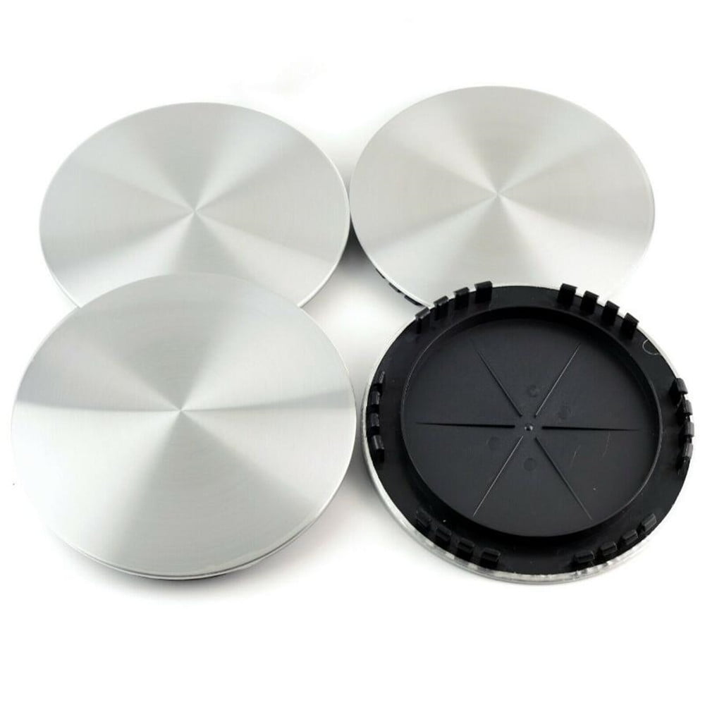 New 4PCS Set Blank Hubcaps 7 7/8" 20CM Silver Brushed Aluminum Wheel