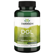 Swanson High Potency DGL (Licorice) - Herbal Supplement Promoting Digestive Health & GI Tract Support - Natural Stomach Soother Made with Licorice Root Extract - (90 Capsules, 750mg Each)