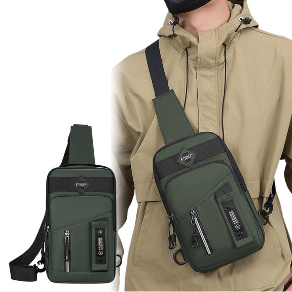 Miogawg Crossbody Bag, Small Sling Bag, Anti Theft One Strap Motorcycle Backpack, Chest Bags Daypack For Casual Travel Hiking Gym Outdoor Sports
