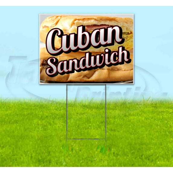 Cuban Sandwich (18" x 24") Yard Sign, Includes Metal Step Stake