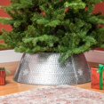 thumbnail image 2 of HOMCOM 26" Christmas Tree Collar with Hollow Snowflake Patterns Silver, 2 of 10