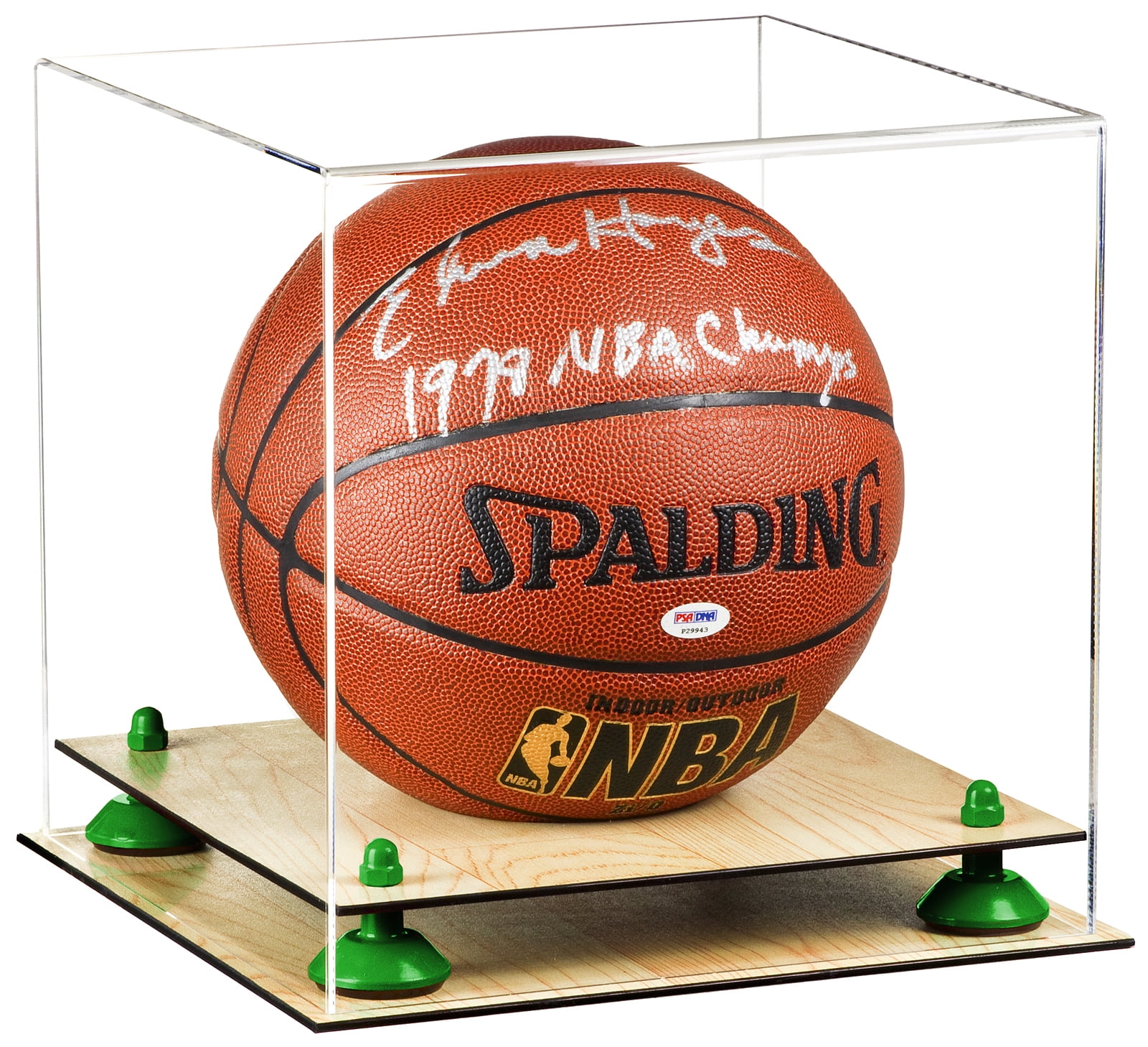 Deluxe Clear Acrylic Full Size Basketball Display Case with Green ...