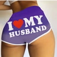 thumbnail image 2 of WCMZJ Womens Booty Shorts Sexy Hot Pants Letter Print Butt Lifting High Waist Workout Gym Active Yoga Shorts Biker Shorts, 2 of 5