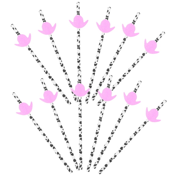 Soimiss Drinking Tools Cow Printing Drinking Straws Paper 30pcs For Beverage Decoration