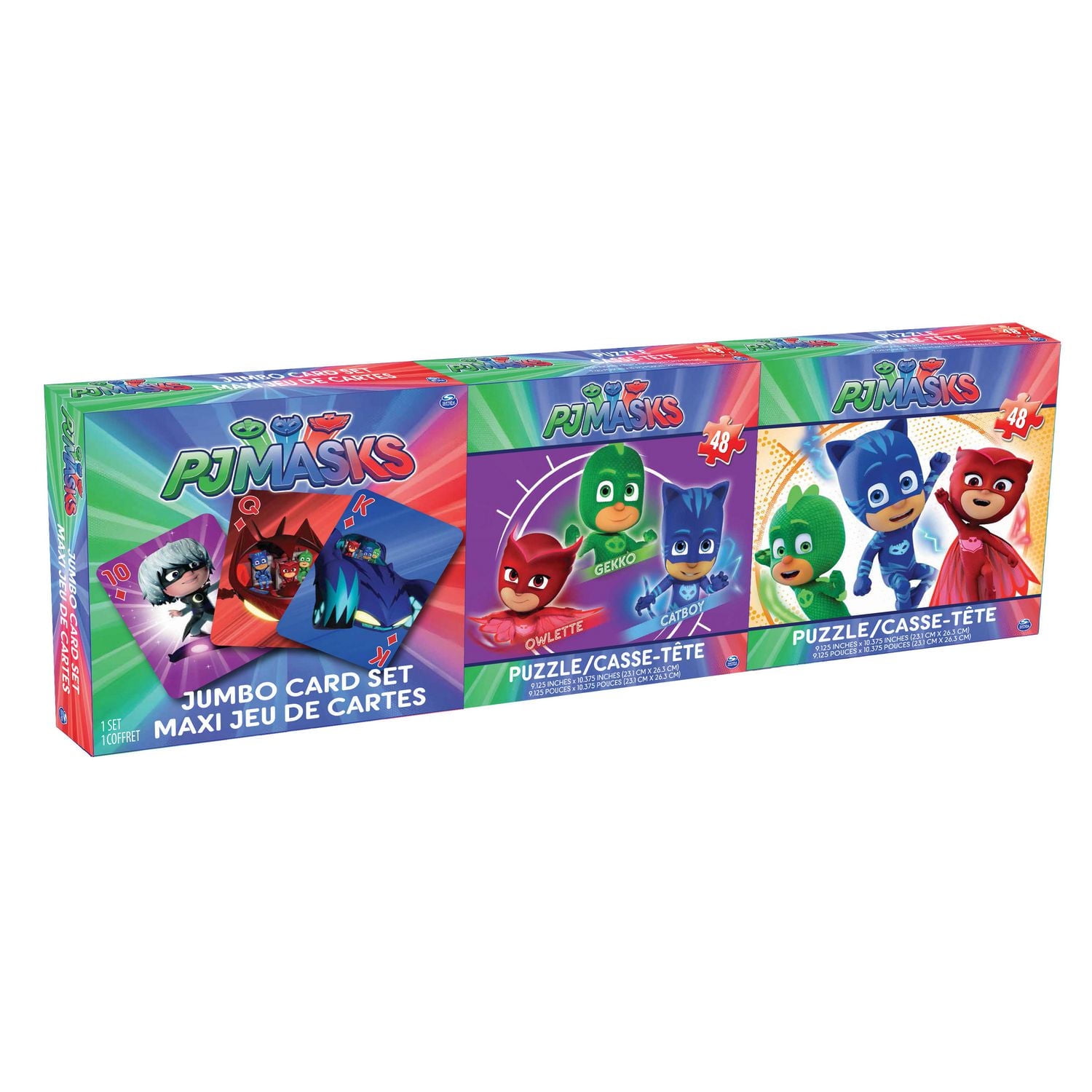 Cardinal Games PJ Masks Kids Game Bundle (two Children’s 48-Piece Jigsaw Puzzles And Jumbo Playing Cards)