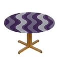 thumbnail image 3 of Nawypu  Fitted Table Cover for Round Tables Geometric Lavender Flower Print Tablecloth with Elastic Edge,Waterproof Table Cloth Covers for Outdoor Picnic Patio Coffee Kitchen Dinning Party Curve, 3 of 7