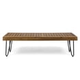 thumbnail image 2 of Jane Industrial Wood and Metal Bench,Black Metal & Wood Garden Outdoor Patio Patio Seating, 2 of 9