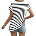 thumbnail image 4 of White Women's Short Sleeve T-shirt, Womens Summer Daily Casual V Neck Shirts Short Sleeve Tops Blouses Loose Fit Shirt,Women's Short sleeve T-shirt 3XL, 4 of 5