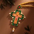 thumbnail image 4 of Collar de Jesús religioso, colgante de cruz Pectoral, crucifijo católico, chapado en oro, joyería religiosa, 4 of 5