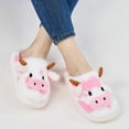 thumbnail image 5 of Ecetana Fuzzy Slippers for Women Cute Cow House Slippers Non-Slip Home Shoes with Memory Foam, 5 of 6