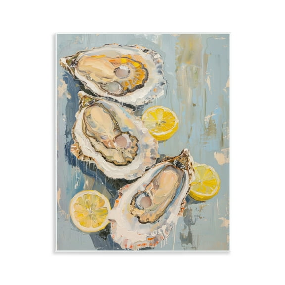 Stupell Industries Oysters & Lemon Slices Food & Beverage Painting Unframed Art Print Wall Art, 11 x 14