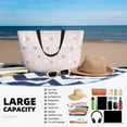 thumbnail image 4 of Large Beach Bags Water-resistant Sandproof - Cute Hamster Strawberry Pink Cute Beach Tote Bags for Women with Zipper, 4 of 6