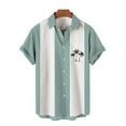 thumbnail image 2 of Pimfylm Button Down Shirts For Men Men's Fashion Hop Color Block Stripe T-Shirt White 4XL, 2 of 3